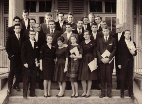 ABI 1961 mit Heinz Zech als Klassenlehrer (letzte Reihe Mitte) und Dr. Hans Werner, Schulleiter (rechts unten)